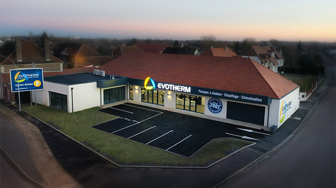Evotherm agence de Troyes vue de l'extérieur par drone
