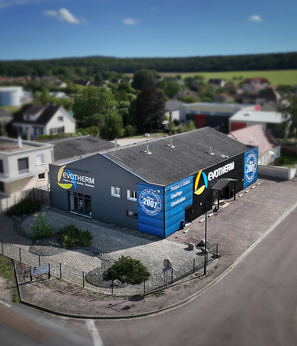 Evotherm agence d'Auxerre vue de l'extérieur par drone
